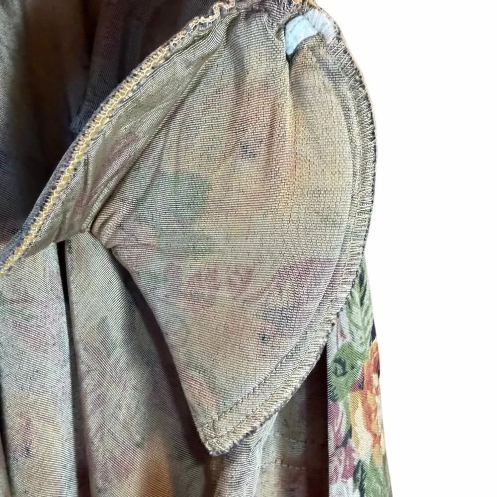 VTG 90s Floral Tapestry Grandmacore Open Jacket SZ Large Academia Granny Blazer - Picture 8 of 14